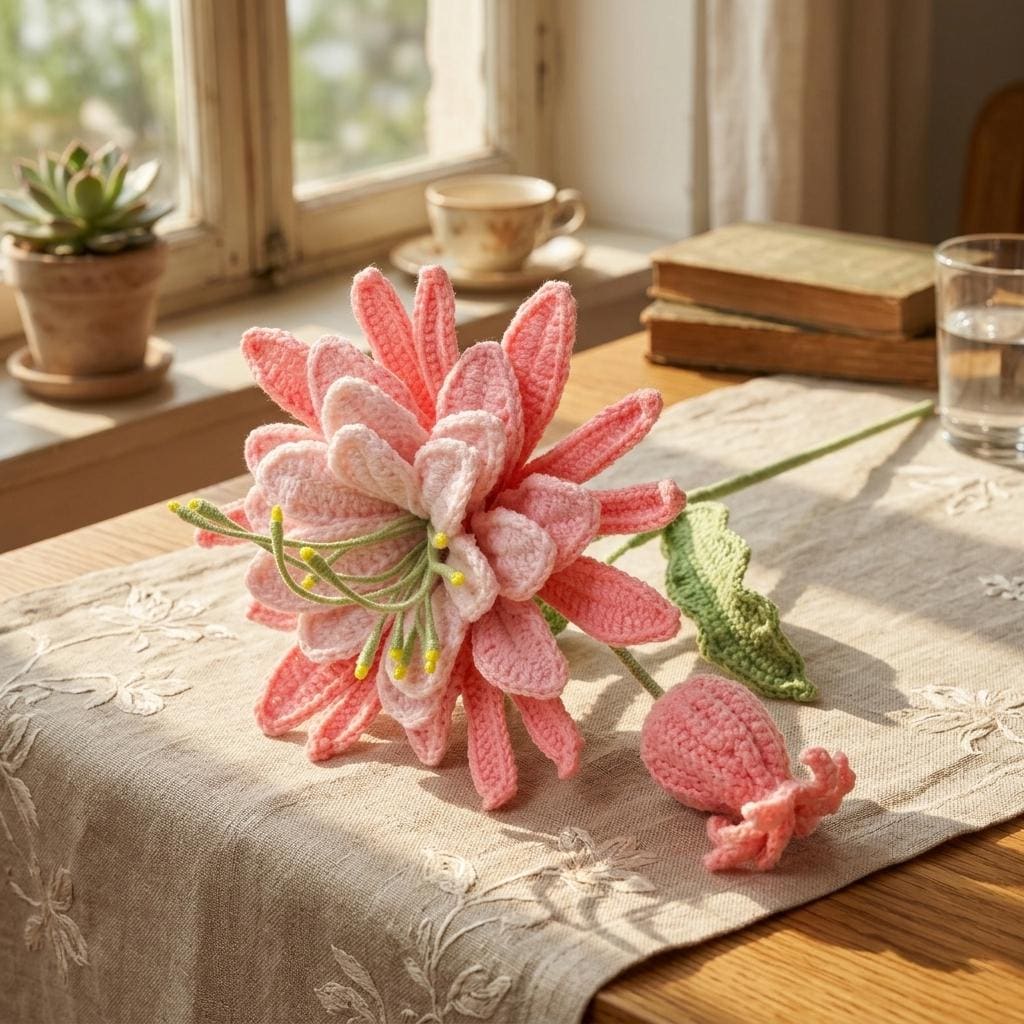 Crochet Epiphyllum Flowers Bouquet,Handmade Forever Flowers,Room Decoration,Congratulations,Birthdays,Anniversaries Gifts for Her,Sister