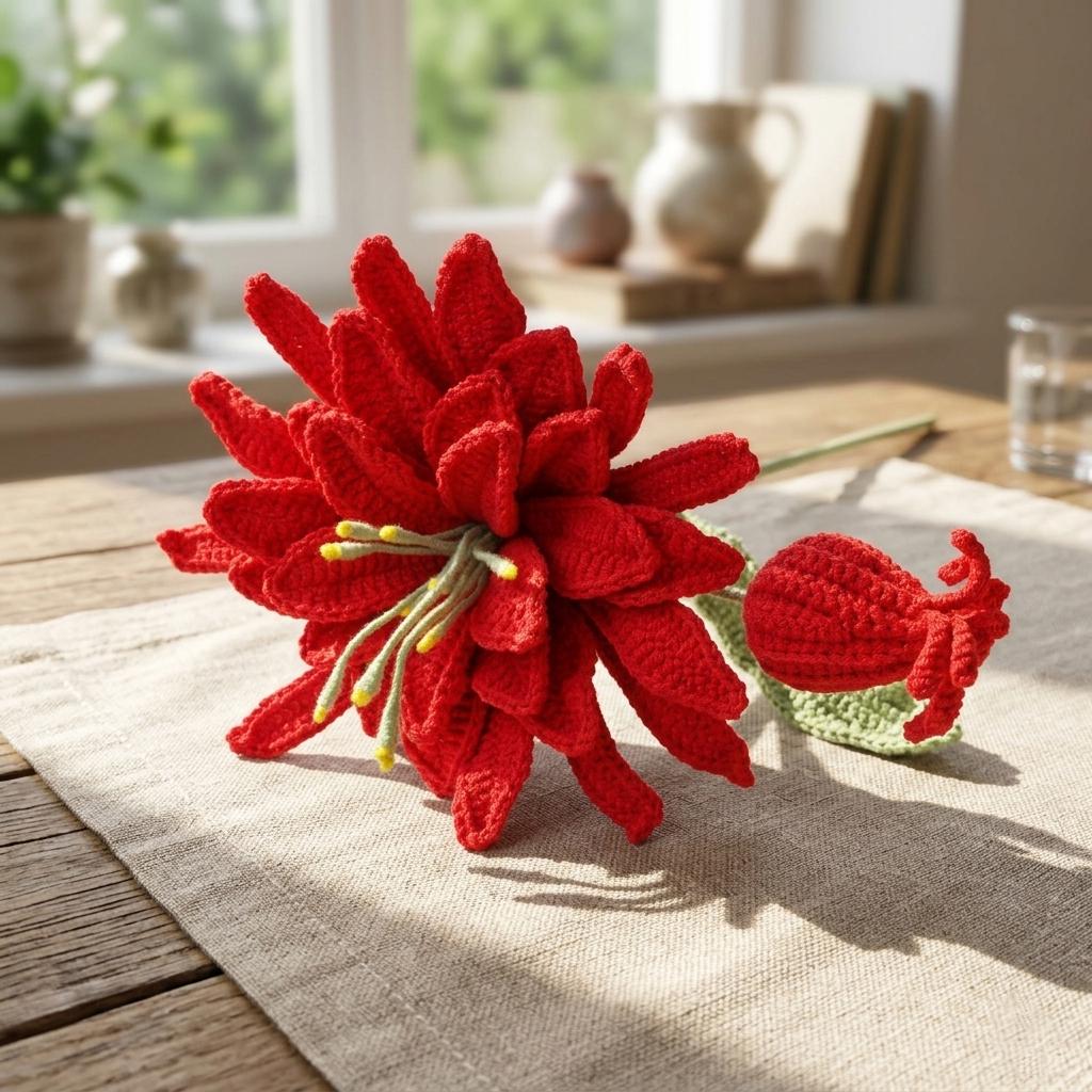 Crochet Epiphyllum Flowers Bouquet,Handmade Forever Flowers,Room Decoration,Congratulations,Birthdays,Anniversaries Gifts for Her,Sister